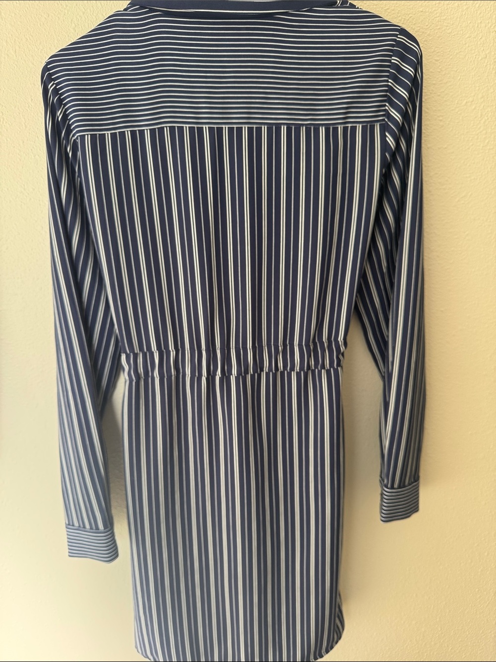Skies Are Blue Navy and White Striped Shirt Dress - Picture 4 of 4